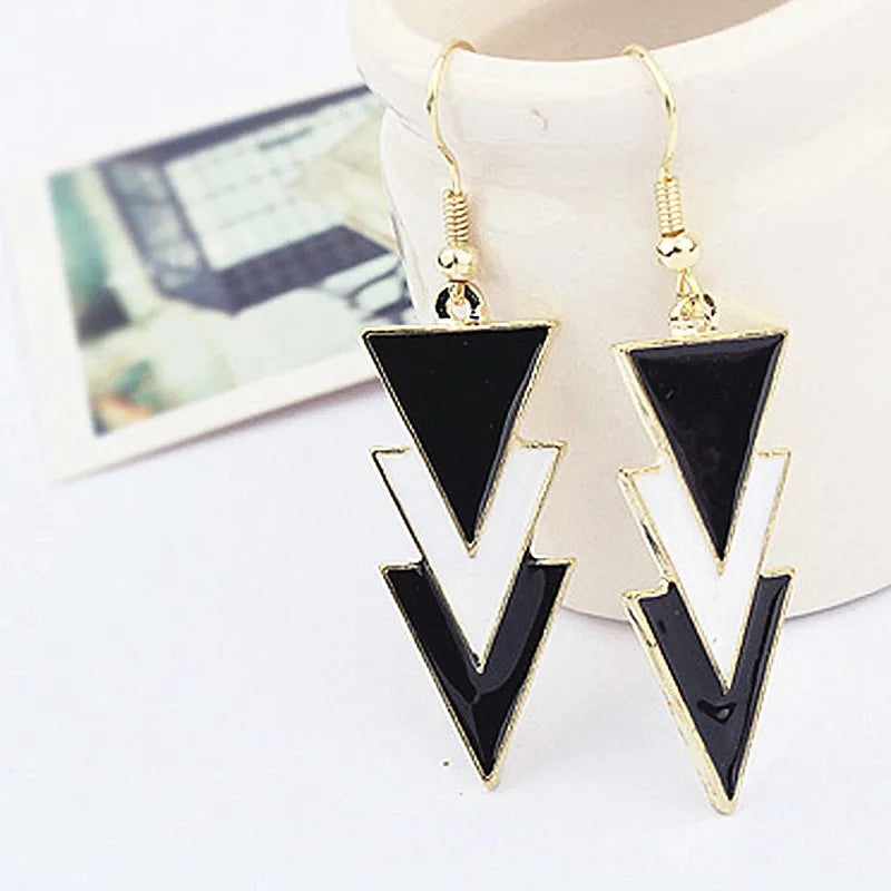 Black Leaf Pearl Crystal Long Earrings Jewelry