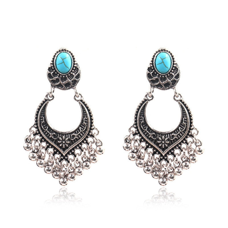 Exknl Big Long Drop Earrings for Women Geometric Bell Bohemian Cross Vintage Tassel Flower Earrings Fashion Jewelry Accessories