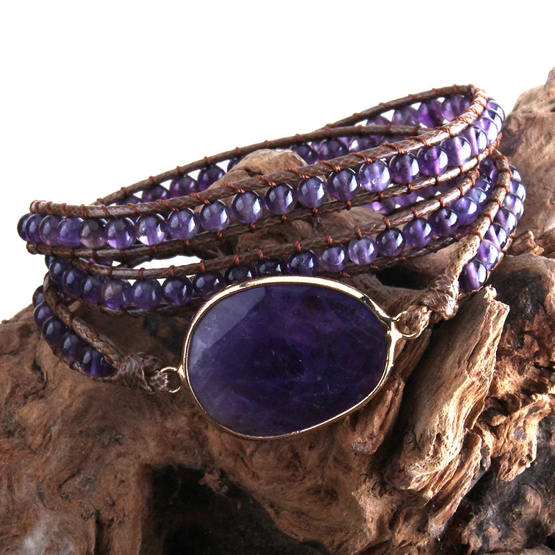 3-Strand Natural Stone Wrap Bracelet