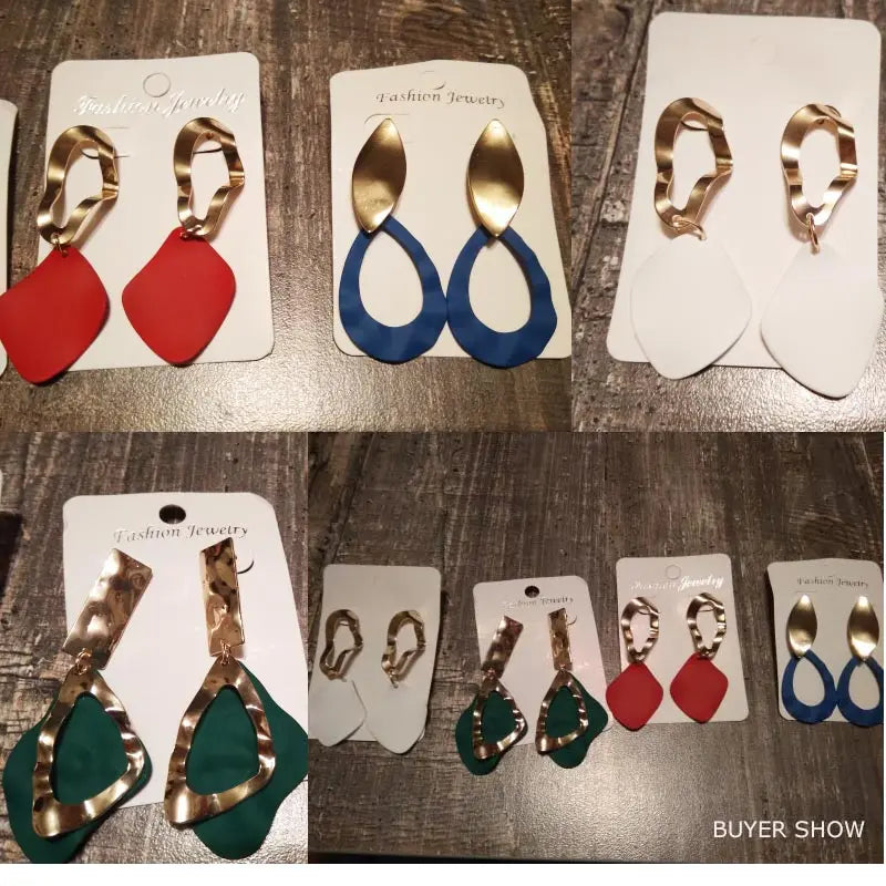 الأقراط الحمراء للنساء خمر بيان كبير طويل استرخى أقراط الزفاف الزفاف بوهو العصرية أقراط الأزياء والمجوهرات 2019