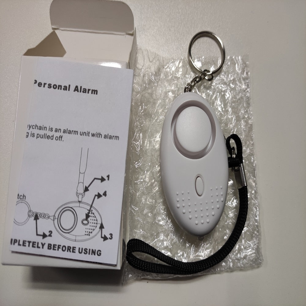 Portable Self Defense 130dB Anti Aggression Personal Security Alarm Keychain LED Lights Emergency Safety For Women