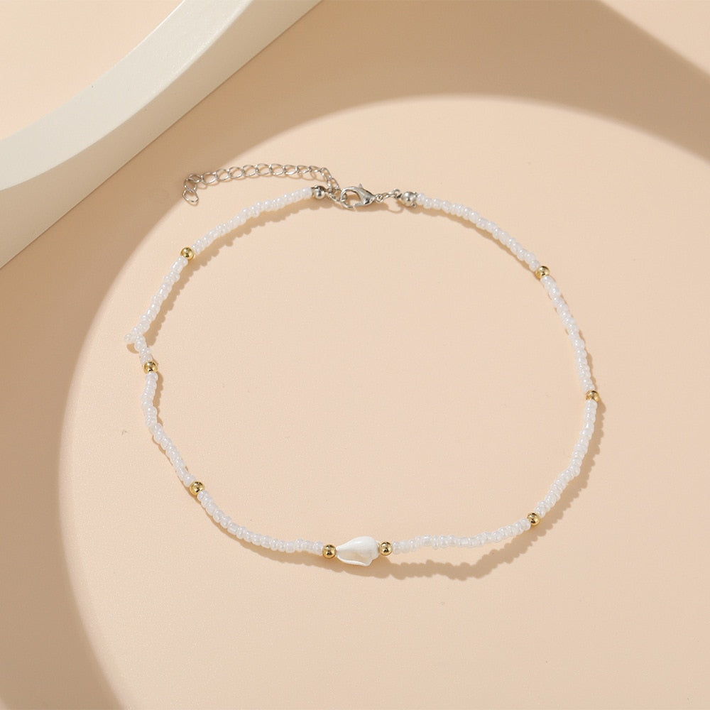 Sweet Sea Breeze Shell pendant Small Pearl Necklace art Style Trendy girl a gift