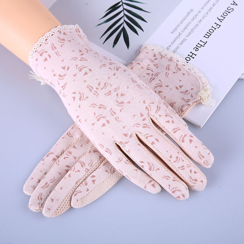 Women Sunscreen Stretch Gloves Summer Spring Lady Touch Screen Anti Uv Slip Resistant Driving Glove Breathable Guantes Pink