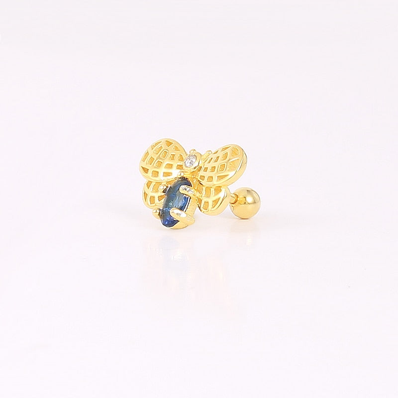 ROXI Flower Lightning Butterfly Cross Symbol Crown Eye Stud Earrings for Women Piercing Earrings Silver 925 Jewelry Pendientes