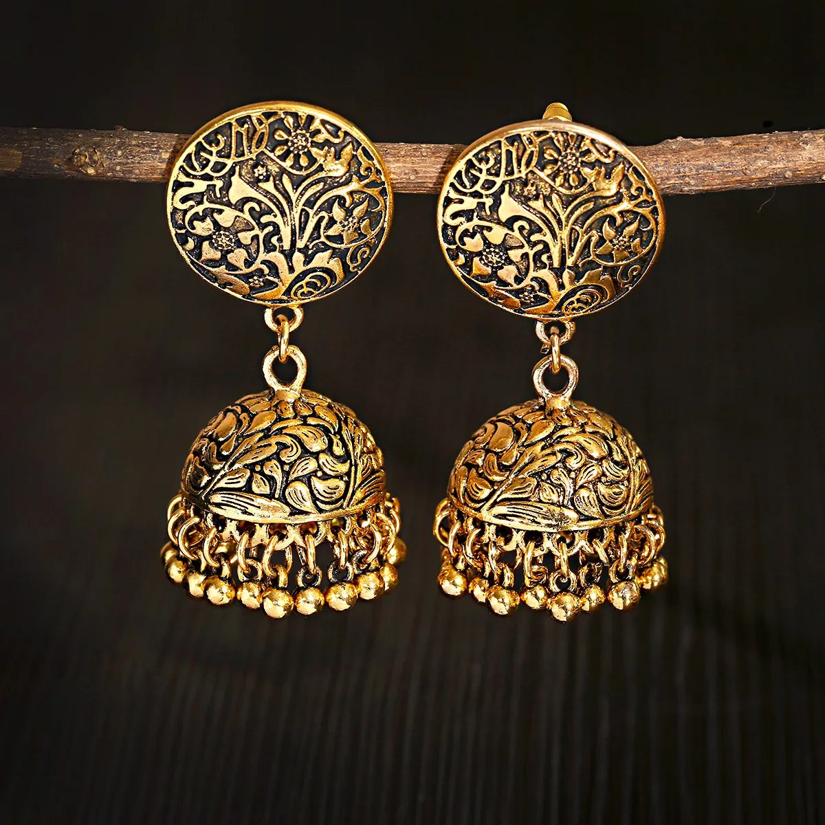 Pearl Bead Indian Jhumka Hanging Earrings Jewelry