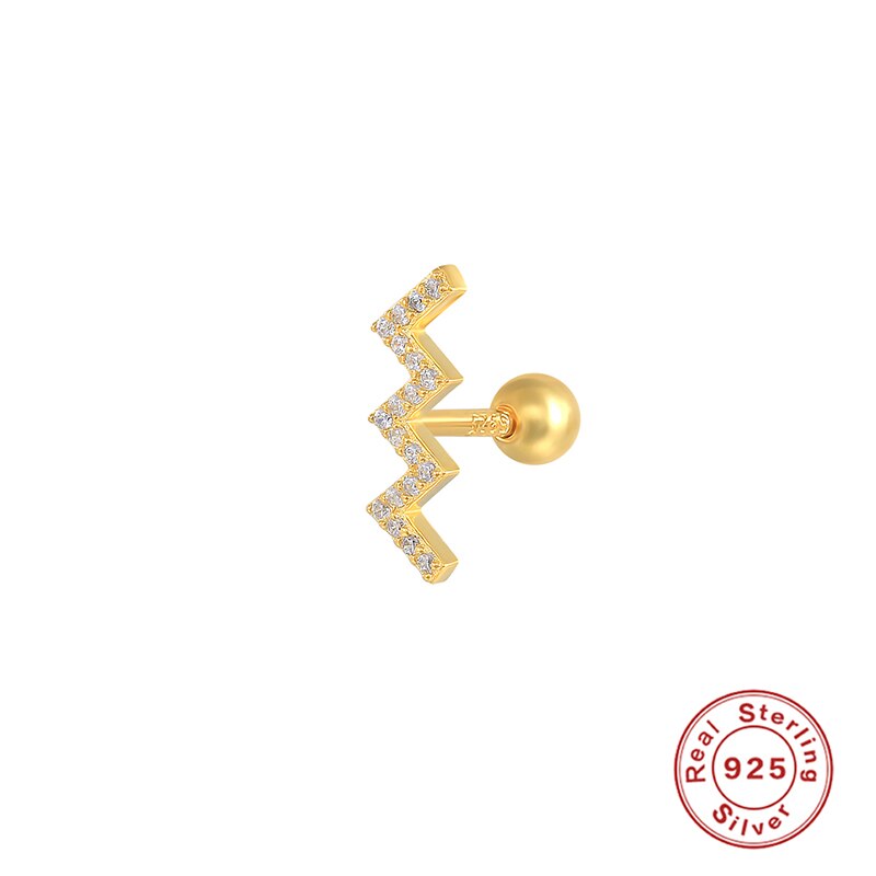 ROXI Small Crown Moon Star Lightning Constellation Stud Earrings for Women 925 Sterling Silver Piercing Earring Kolczyki Damskie