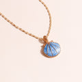 Novelty Pink Blue Enamel Fan Shell Pendants Necklaces Gold Color Chain Choker Necklace for Women Summer Beach Party Jewelry - Charlie Dolly