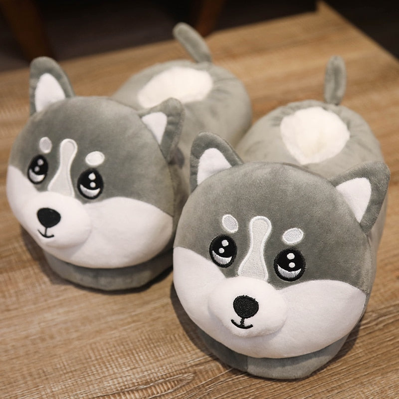 One Size US 6-10.5 Winter Men Women Slippers Indoor Toys Animal Unicorn Dinosaur Husky Totoro Shoes Warm Home House Slides