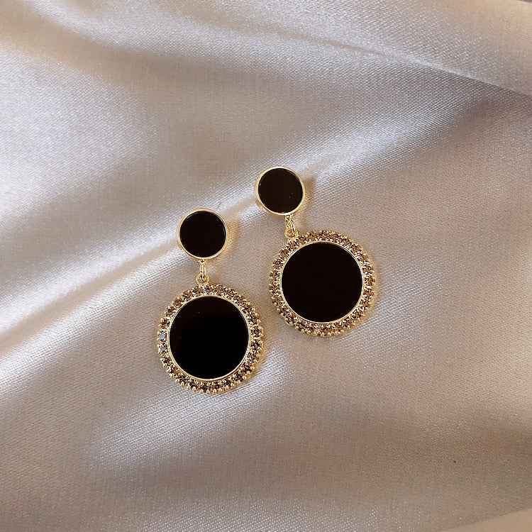 XIYANIKE Geometric Round Pearl Earrings Temperament Online Celebrity Earrings Personality Design Earrings
