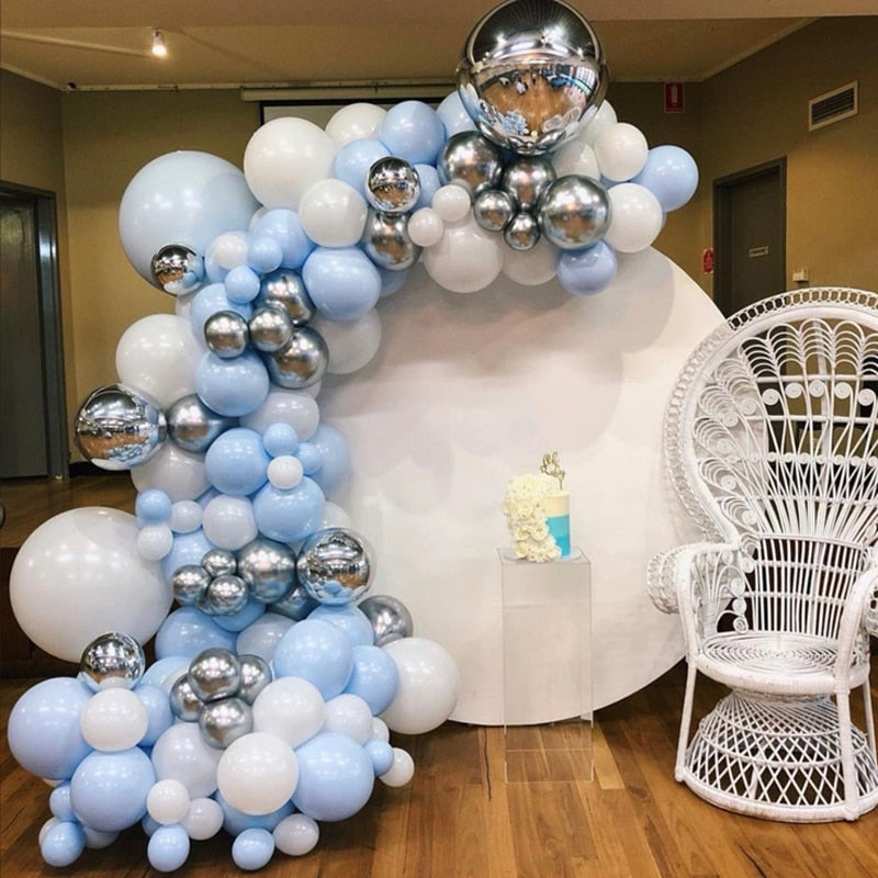 115pcs Balloon Arch Garland Rose Gold Chorme Metallic Balloons Pink Globos Happy Birthday Party Decorations Wedding Baby shower