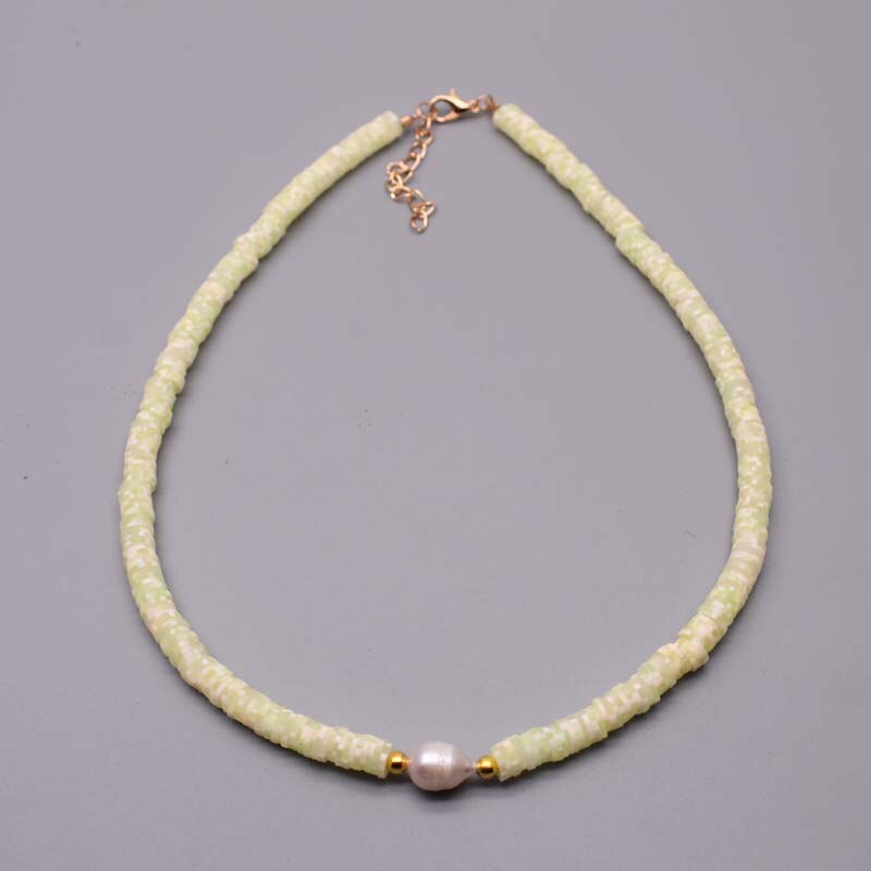 New Colour Boho Natural Fresh Water Pearl Necklace Color Soft Polymer Clay Beads Choker Necklace Beach Femme Jewelry Gift