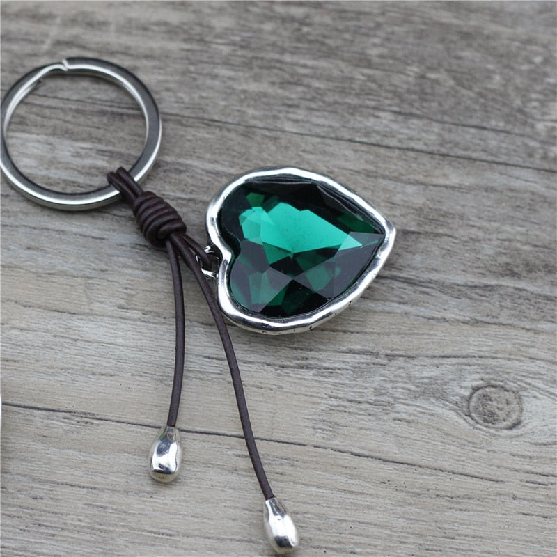 Anslow Brand Fashion Jewelry Classic Large Pendant Ocean Heart Keychain Key Rings For Lady Door Car Bag AccessoriesL LOW0015KY