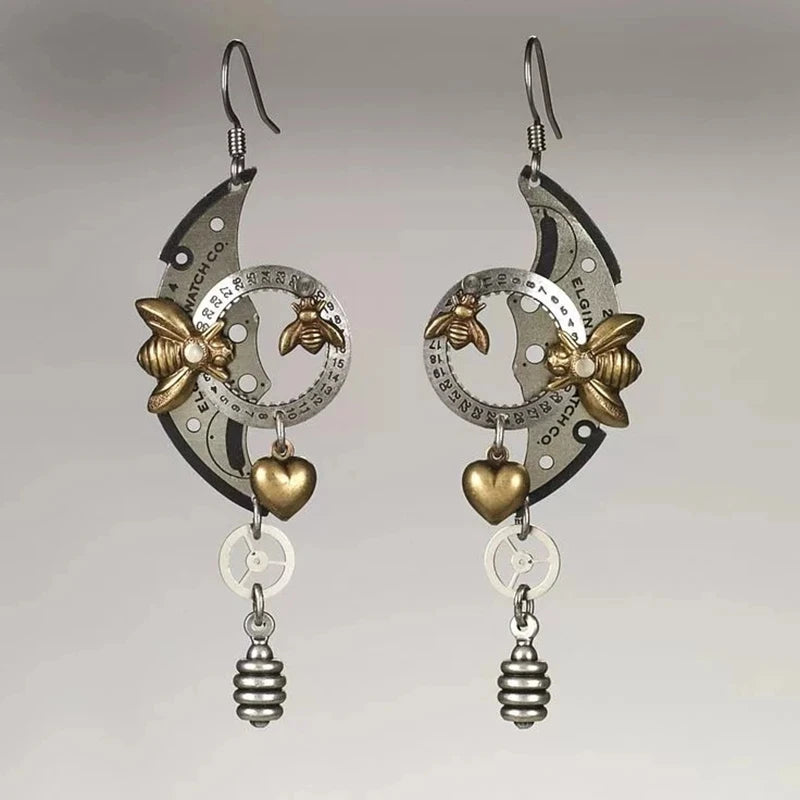 Green Enamel Coconut Leaf Pearl Drop Earrings Jewelry