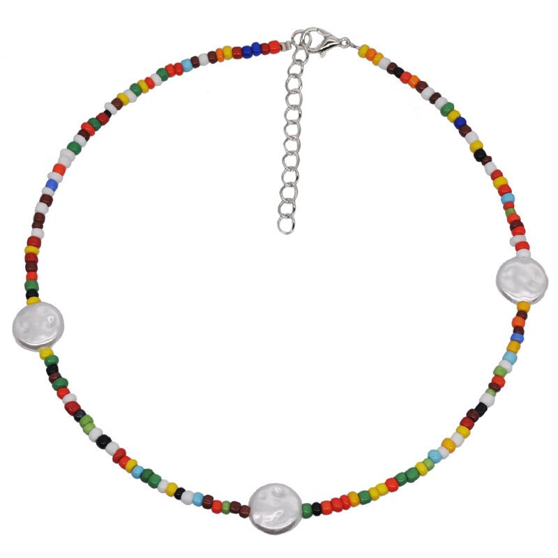 3 PCS OFF 10% Bohemian Colorful Seed Beads Necklace Long Horn Pendant Starfish Multi-layer Pearl Necklace Set For Women Jewelry