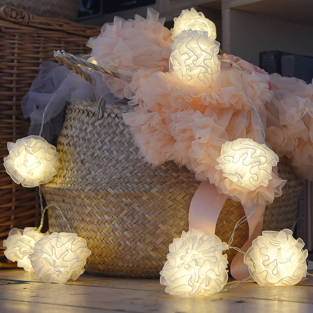 pale Pink blush Rose Flower Fairy string lights 20LED floral wedding party bedroom decoration centerpiece girl for Home Decor