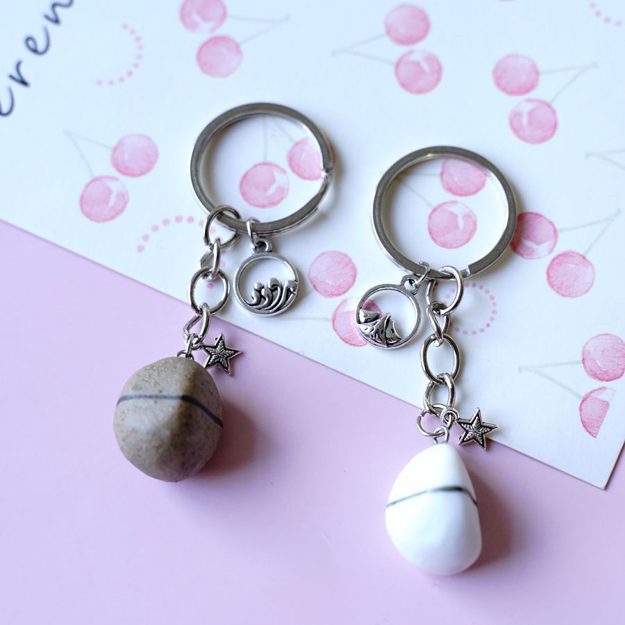Cute Keychains Ceramic Teeth Key Chain Character Of Small Pure Eternal Love Couples Bag Accessories #YXA03