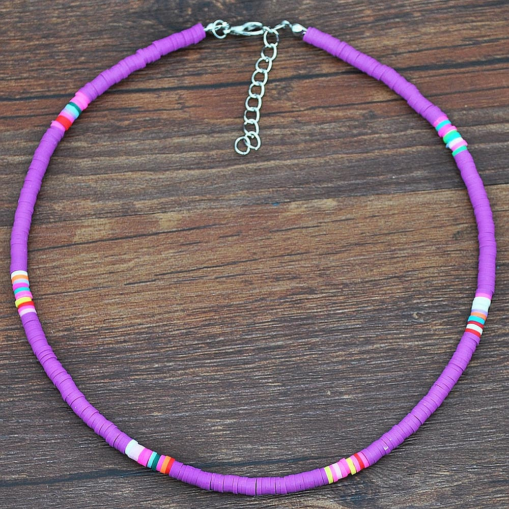 Fashion Soft Pottery Choker Necklace For Women Bohemian Colorful Clay Collar Shell Necklace Summer Beach Jewelry