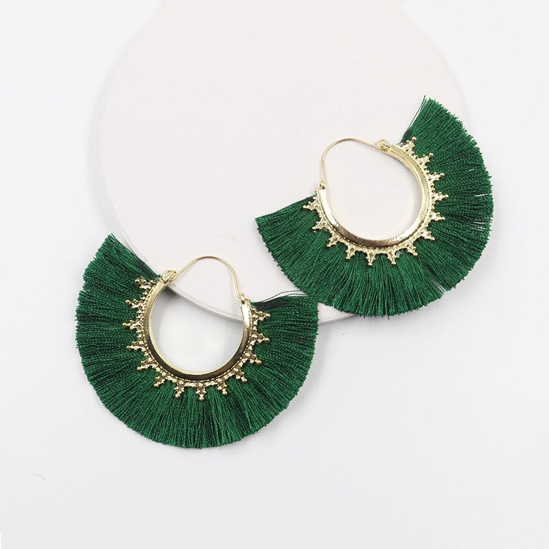 Round Tassel Earrings for Women Jewelry Drop Dangle Earrings Pendientes Mujer Moda Brincos Party Wedding Statement Earrings