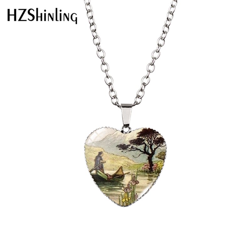 Sunflower Heart Necklace Yellow Sunflower Pendant Glass Picture Jewelry Fashion Heart Necklace HZ3