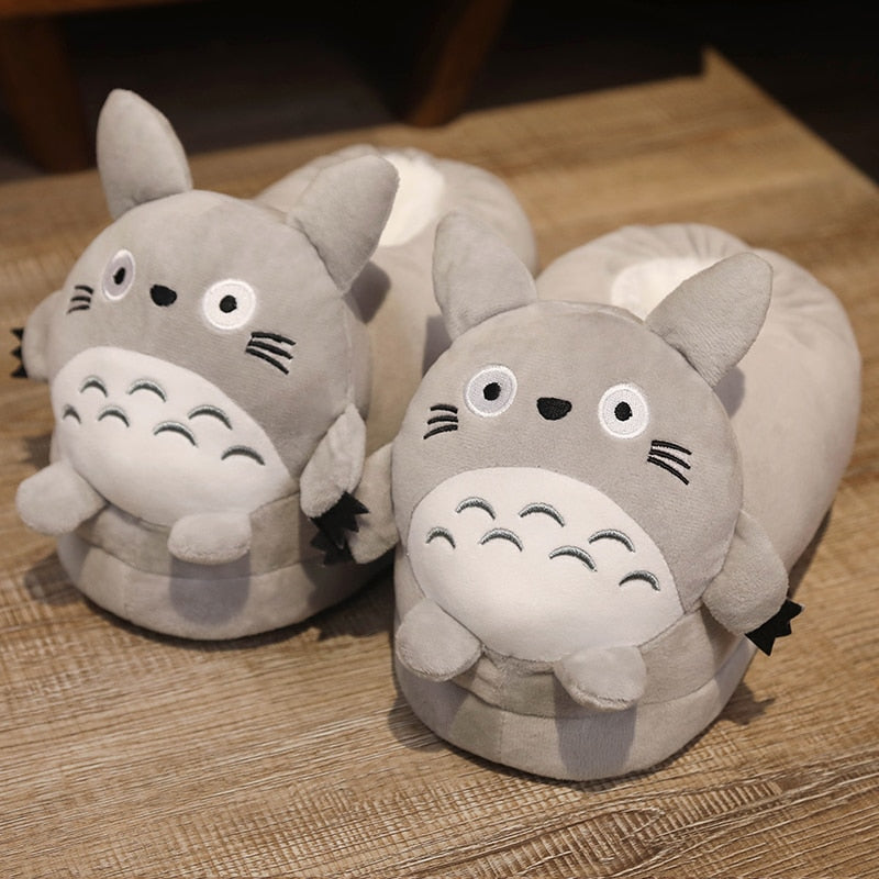 One Size US 6-10.5 Winter Men Women Slippers Indoor Toys Animal Unicorn Dinosaur Husky Totoro Shoes Warm Home House Slides