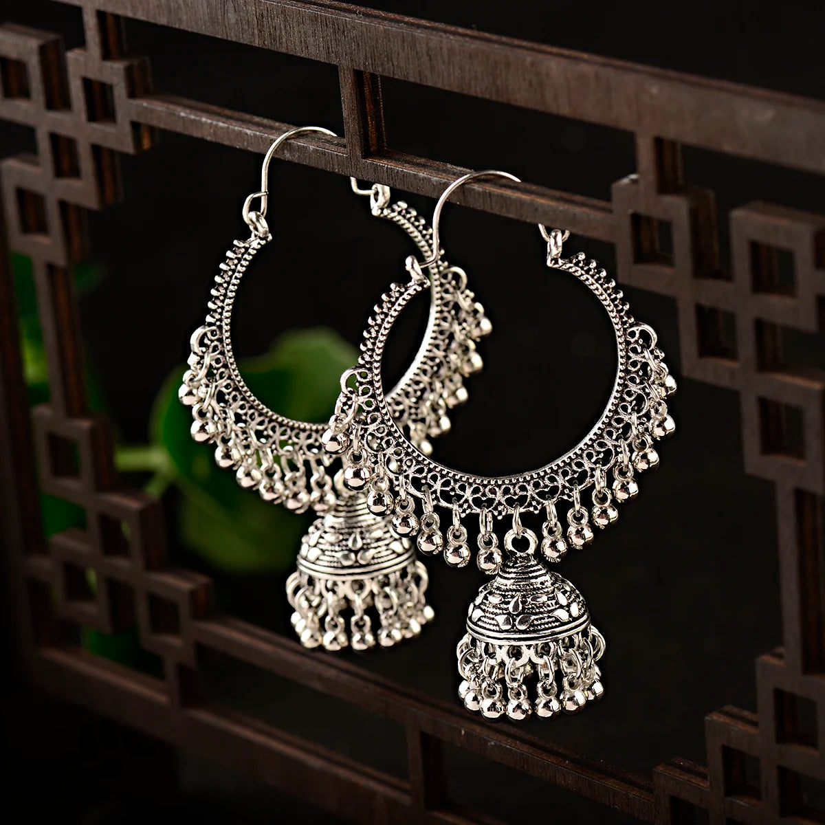 Pearl Bead Indian Jhumka Hanging Earrings Jewelry