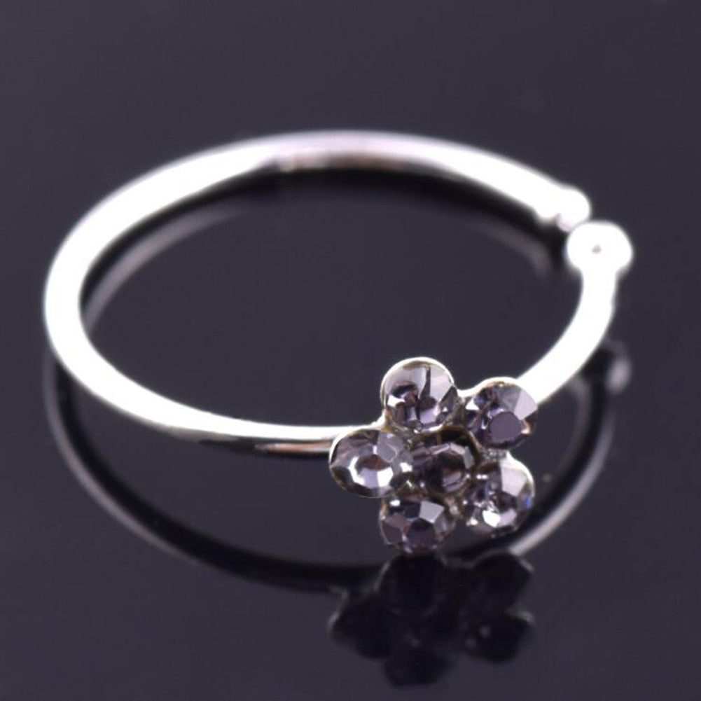 1PCS Fashion Fake Nose Ring Crystal C Clip Septum Lip Non Piercing Swirls Nose Rings Hoop For Women Men Body Jewelry
