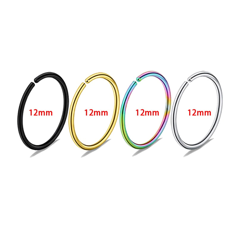 1pc Copper Nose Rings Hoop Septum V-Shap Ear Stud Tragus Cartilage Earring Helix Eyebrow Lip Piercing Nariz Body Jewelry 18G