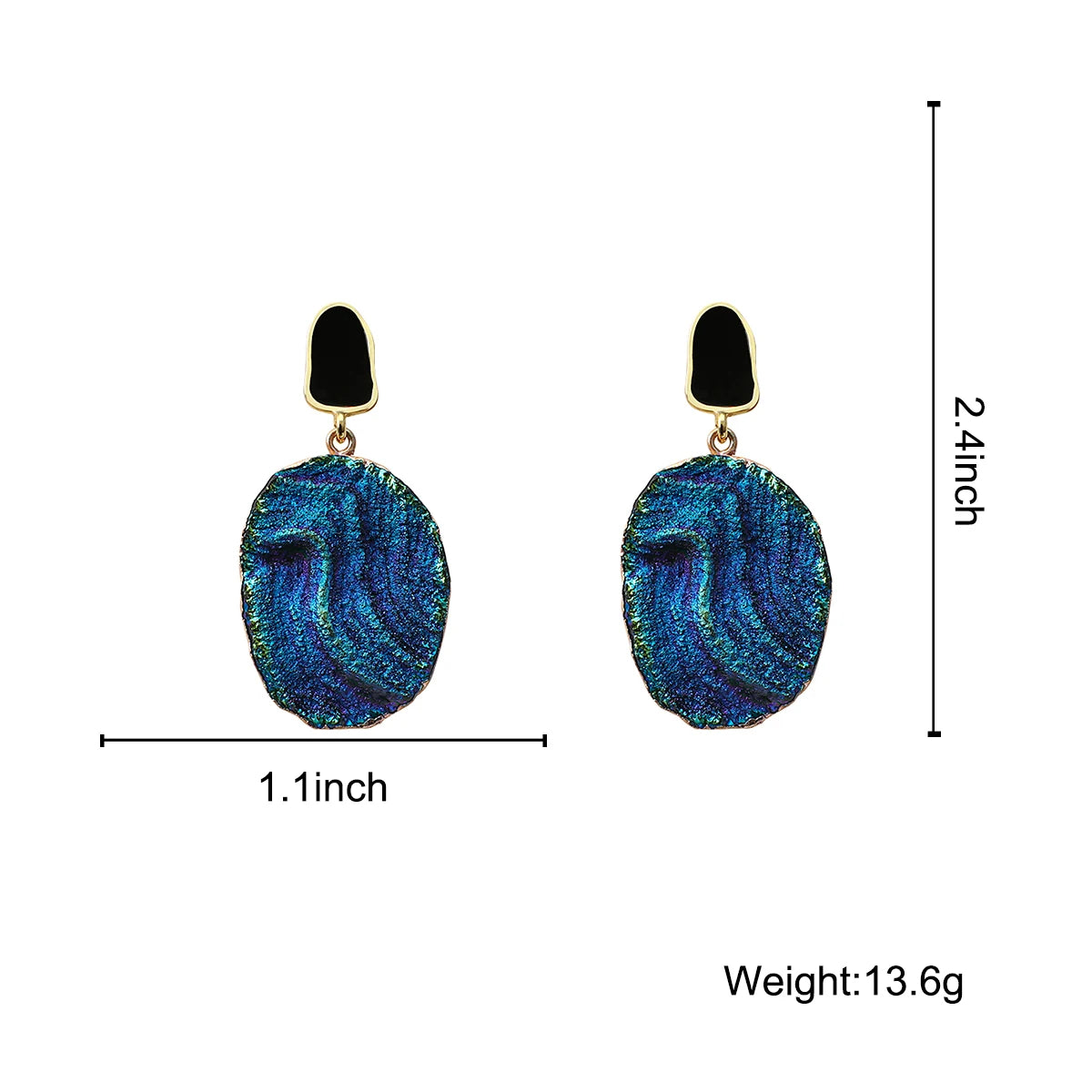 Volcanic Rock Abstract Drop Earrings, Starry Night Boho Jewelry