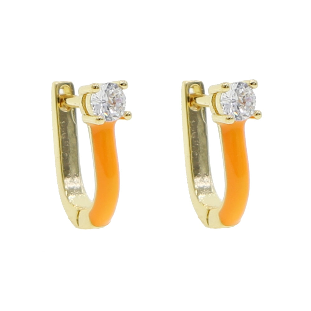 2020 summer hot selling no piercing Neon enamel ear cuff clip on earring Colorful fashion women jewelry
