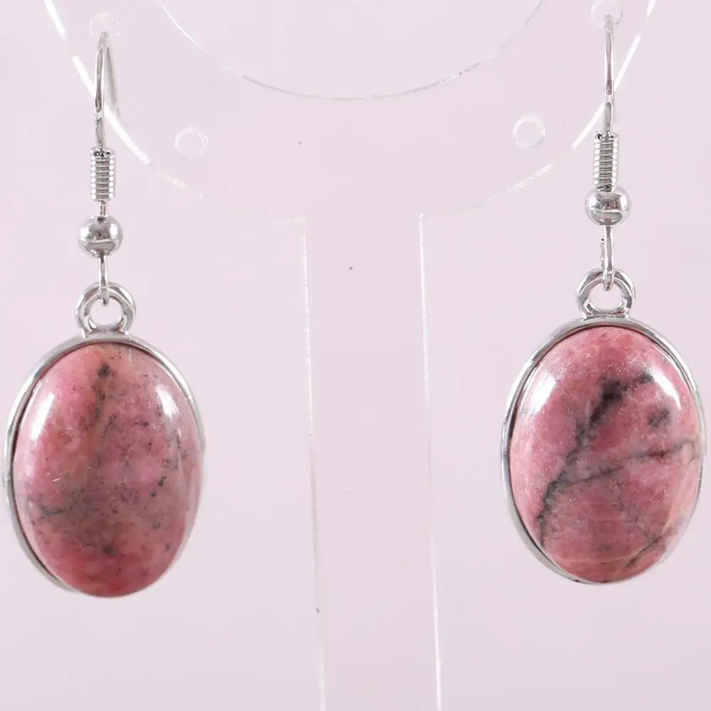 White Opal Lapis Cabochon Drop Earrings Jewelry