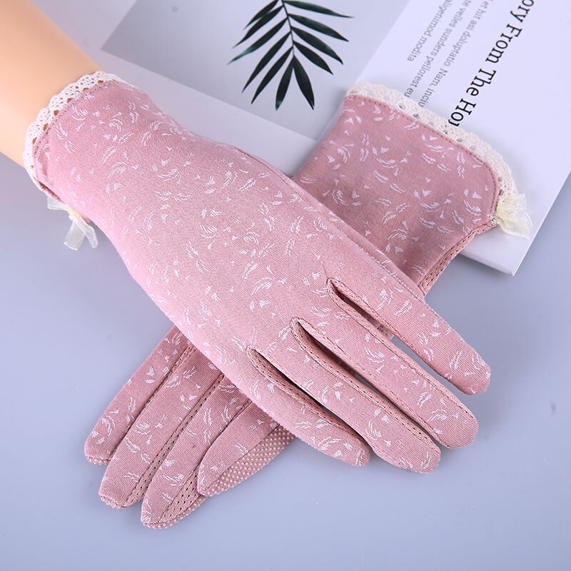 Women Sunscreen Stretch Gloves Summer Spring Lady Touch Screen Anti Uv Slip Resistant Driving Glove Breathable Guantes Pink
