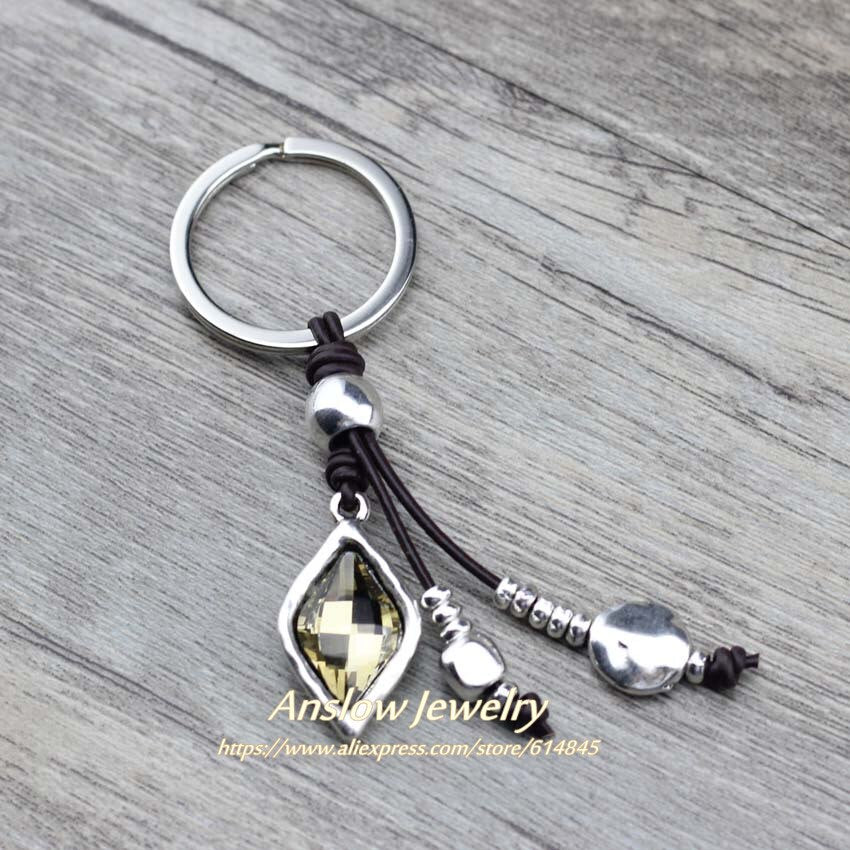 Anslow Fashion Jewelry Wrap Crystal Custom Keychain For Female Women Key Chains Ring Girl Friendship Gift LOW0018KY