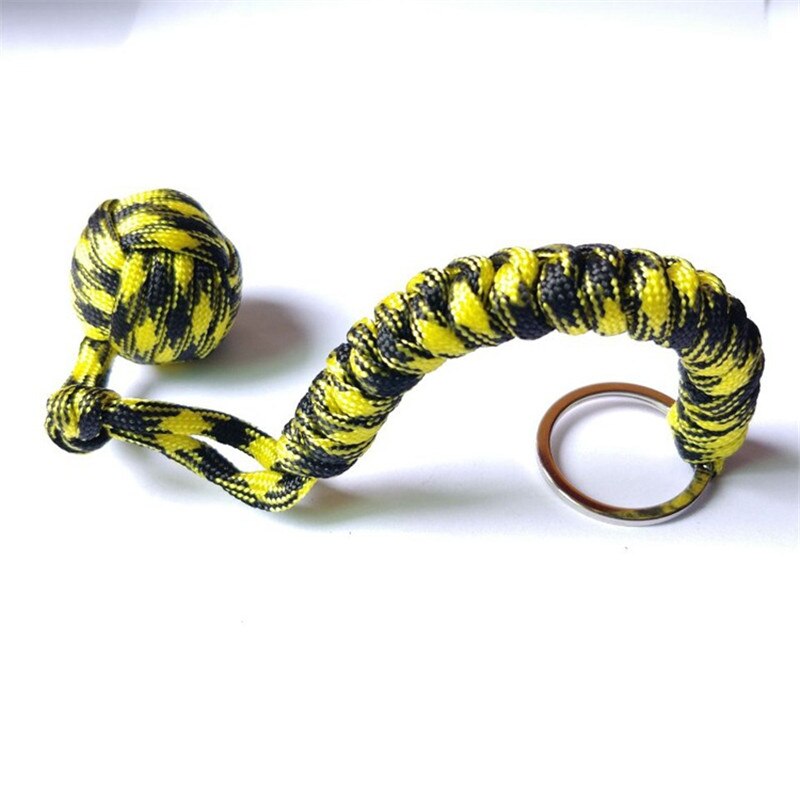 Key Chain With Self-defense Steel Ball 24cm 7-core Outdoor Equipment Parachute Cord Rope Keychain Wild Survival
