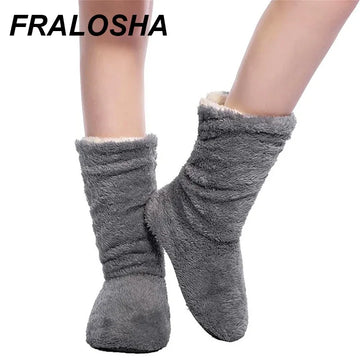 FRALOSHA Women's Plush Home Slippers Coral Fleece Indoor Floor Sock Winter Foot Super Soft Warm Bottom Slippers Wholesale - Charlie Dolly