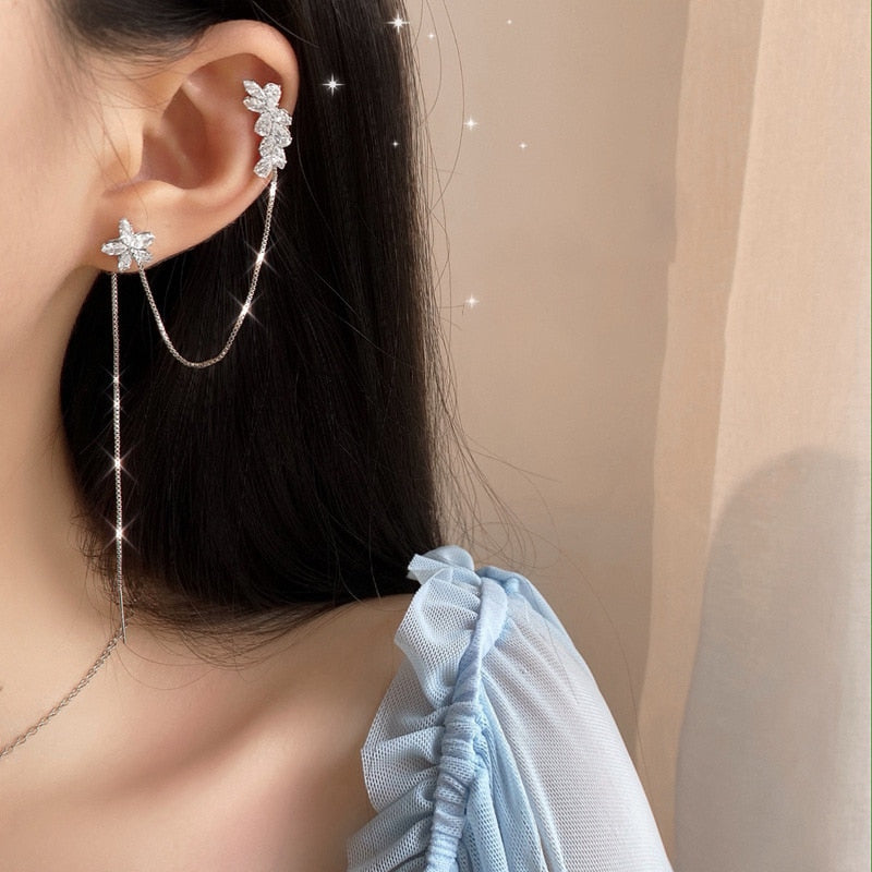 Korean Minimalist Pearl Ear Cuff Pearls Cross Clip Earrings Fake Piercing Ear cuff Women Clips Jewelry No Hole Ear Accessories