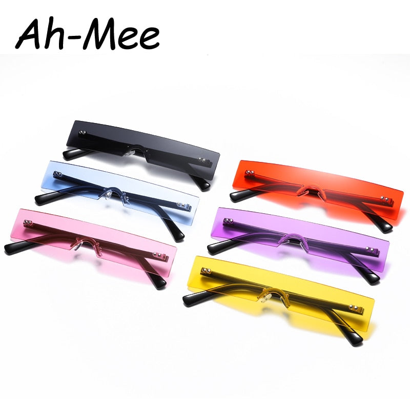 Small Rectangle Sunglasses Women Vintage Brand Designer Red Pink Lens Sun Glasses Personality Narrow Shades gafas de sol