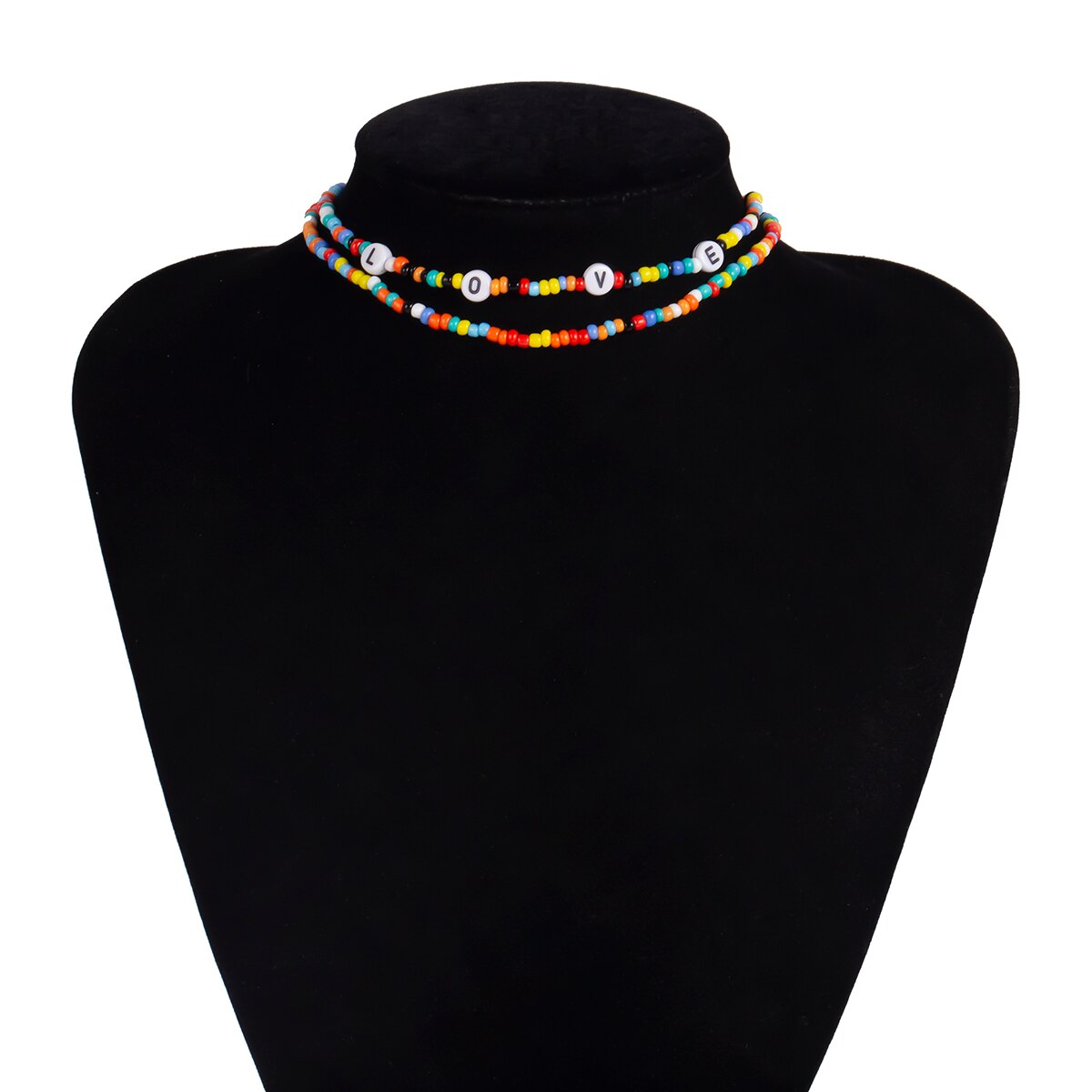 SHIXIN Separable 2 Layered White/Black Beads Necklaces Korean Small Beaded Conch Shell Choker Necklace for Women Fashion Collar