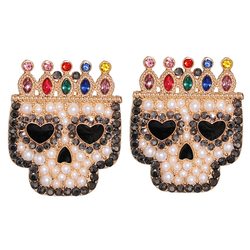 JUJIA Trendy Ethnic Love Heart Shape Evil Eye Drop Earrings For Women Vintage Statement Crystal Dangle Earring Jewelry Gift
