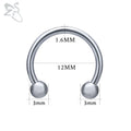 ZS 1 PC 316L Stainless Steel Nose Ring 14G 16G Nose Piercings Helix Ear Piercing Women Men Septum Rings Body Piercing  Jewelry - Charlie Dolly