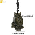 CSJA Obsidian Necklace Natural Stone Wolf Buddha Sculpture Tree of Life Animal Owl Men Necklaces Pendant Meditation Jewelry G644 - Charlie Dolly