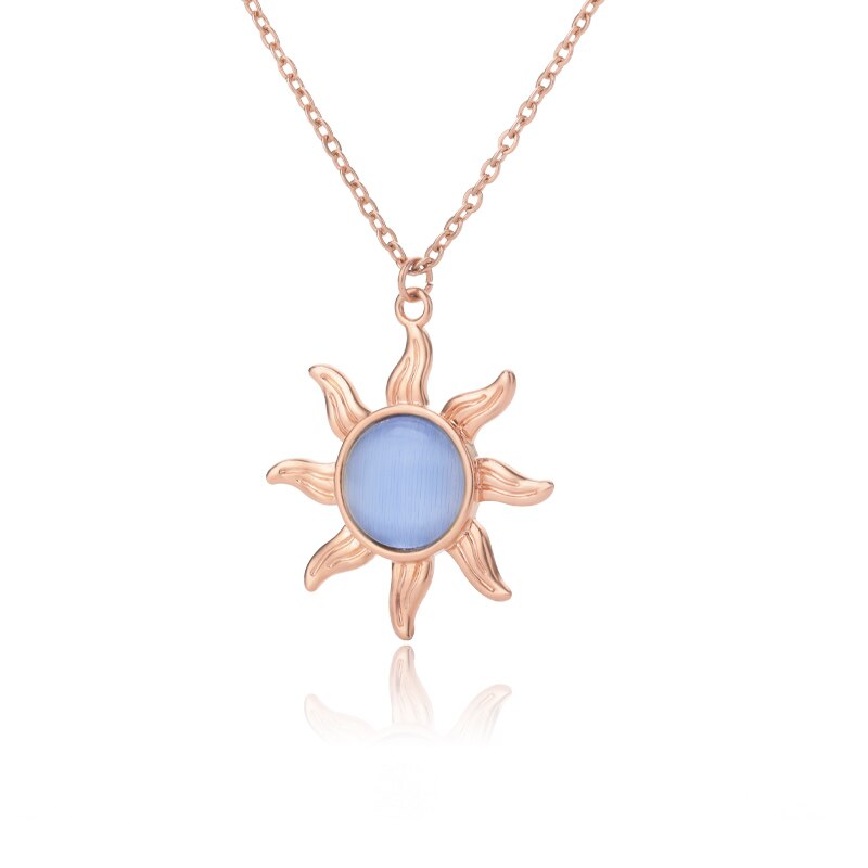 Vintage Natural Moonstone Labradorite Necklaces For Women Opal Aesthetic Sun Flower Pendant Necklace Jewelry Friends Gift colar