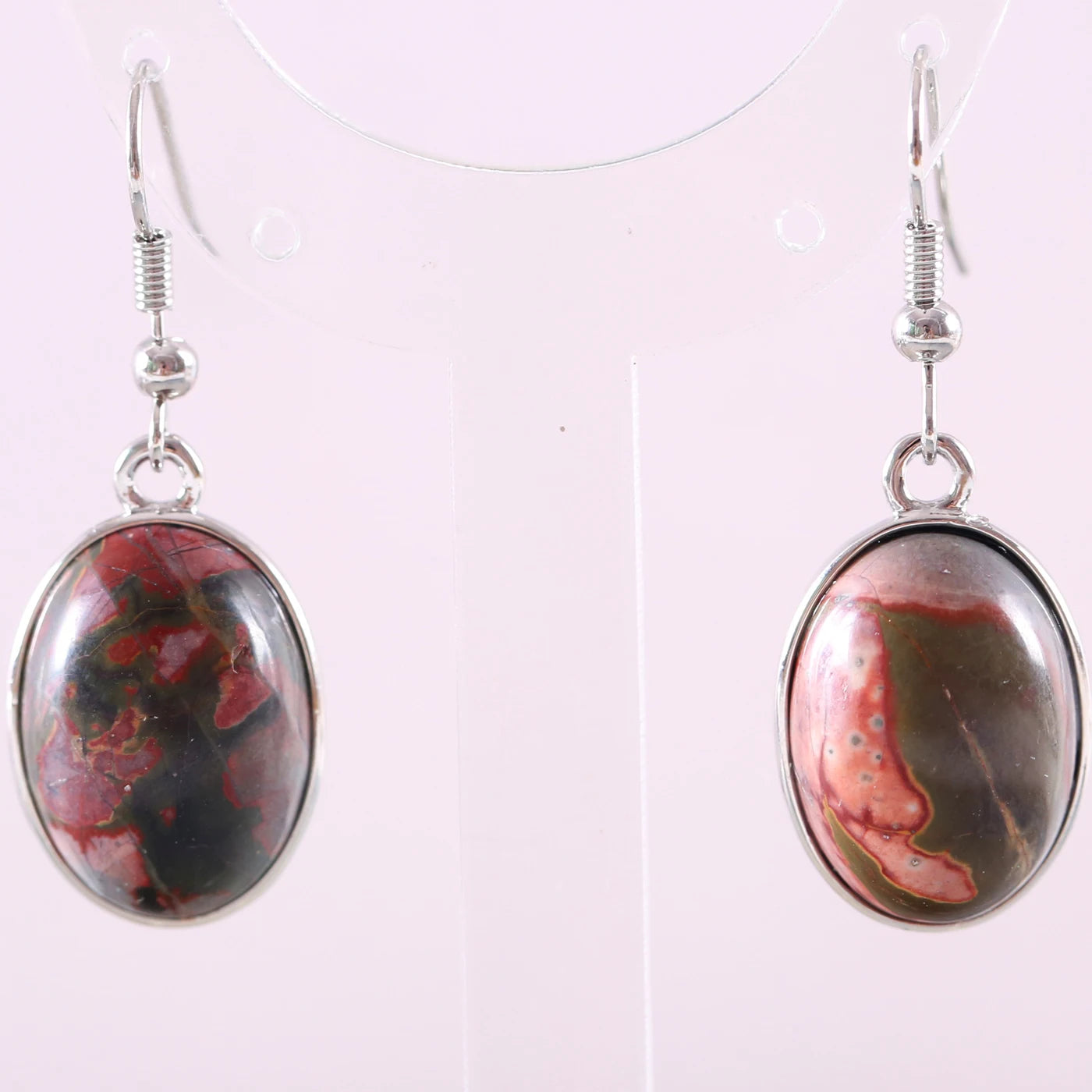 White Opal Lapis Cabochon Drop Earrings Jewelry