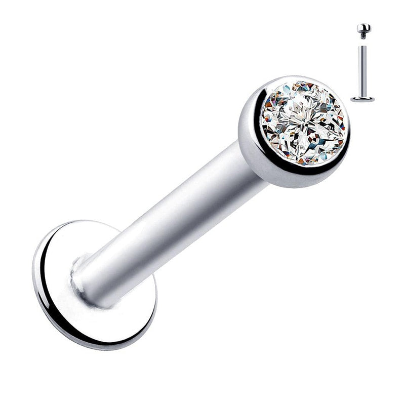 1Pc 16G 1.5-3mm Labret Tragus Cartilage Earring 16g Punk Cz Gem Round Tragus Lip Ring Monroe Ear Cartilage Earring Piercing