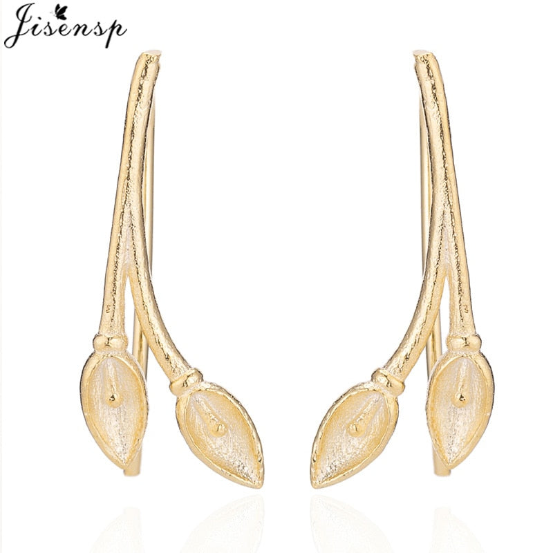 Jisensp Punk Waves Ear Climbers Earrings for Women Stud Earings Ear Crawler Bohemian Cute Earing Piercing Earings Pendientes