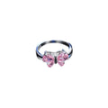 Beautiful Butterfly Shaped Engagement Party Ring For Girl Gift 925 Sterling Silver Rings For Women Wedding Pink Crystal - Charlie Dolly