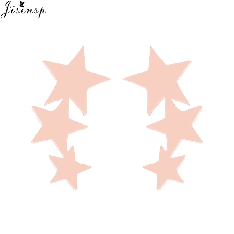Jisensp Punk Waves Ear Climbers Earrings for Women Stud Earings Ear Crawler Bohemian Cute Earing Piercing Earings Pendientes