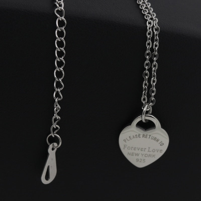 Fashion Luxury Famous Brand Necklace Women paragraph clavicle Necklace Gold Color Peach Heart Pendant Necklace Fine Jewelry
