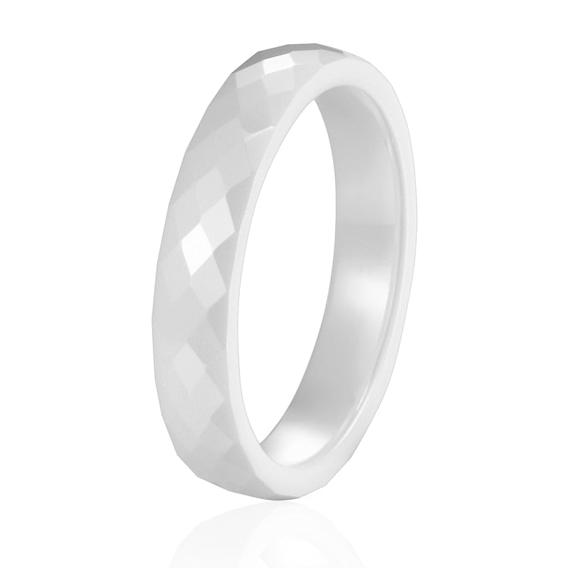 New 4mm Light Pink Black White Beautiful Hand Cut Ceramic Ring For Woman Top Quality Jewelry Without Scratches Woman Ring