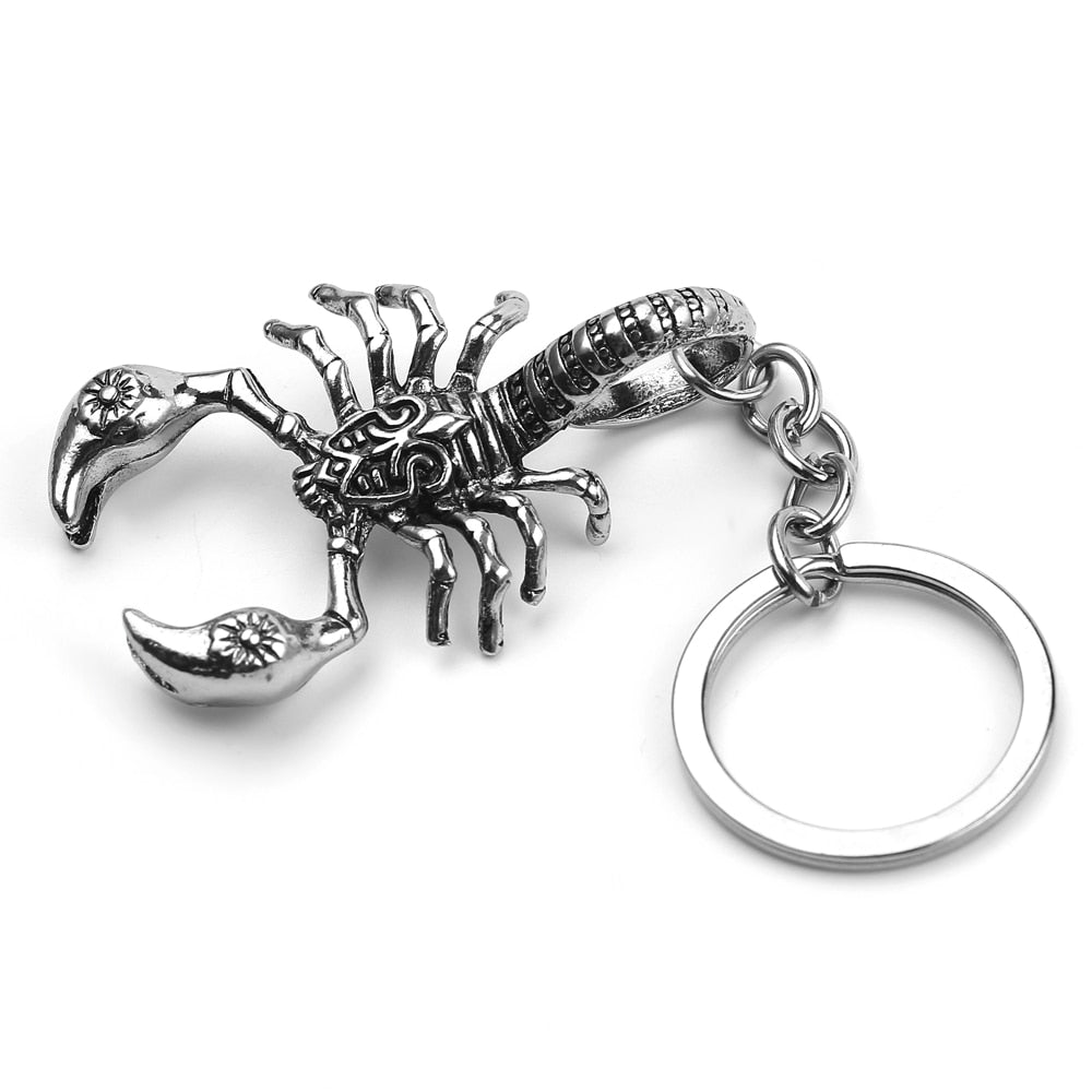 Hip hop Black Cool Scorpion Animal Pendant Key Chain Stainless Steel Exquisite Fashion Punk Keychain Men Jewelry Birthday Gift