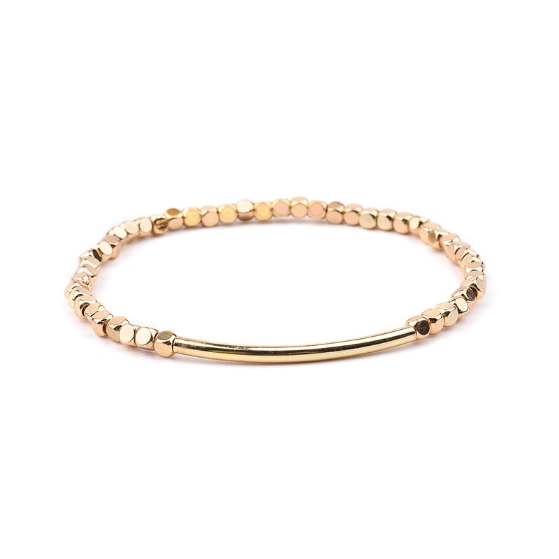 BOJIU Multicolor Crystal Strand Bracelets For Women Gold Acrylic Copper Beads Pink White Black Gray Crystal Bracelet Femme BC226
